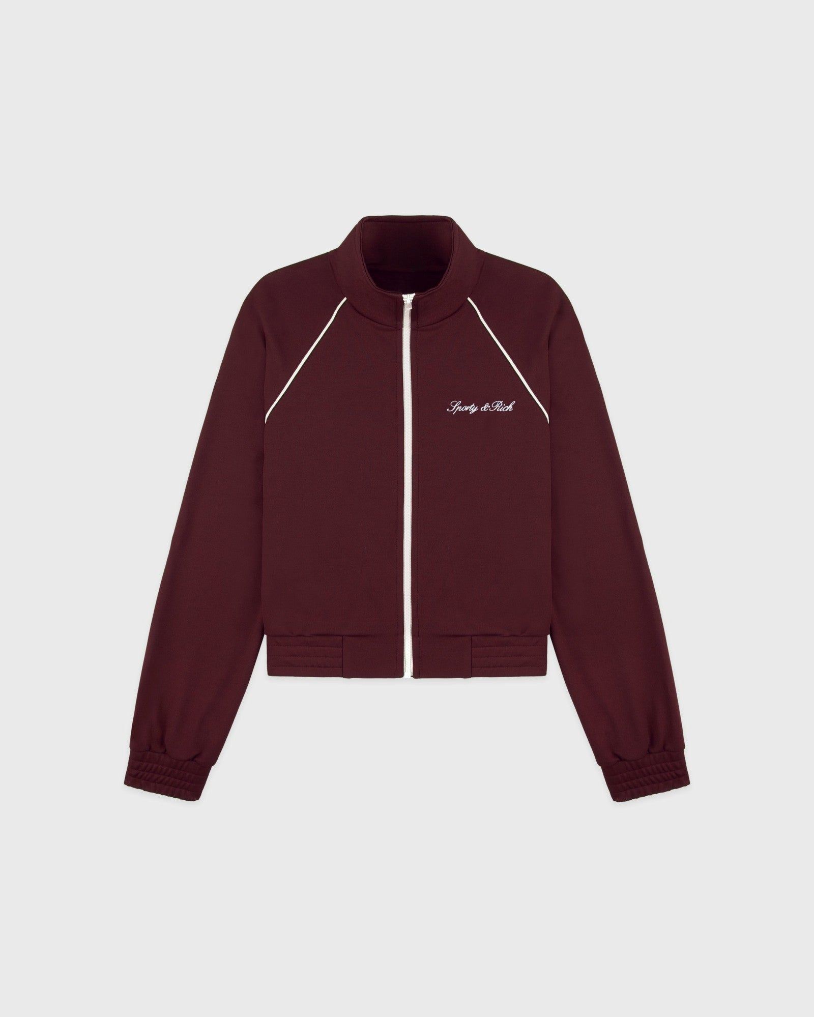 Signature Logo Retro Track Jacket - Bordeaux/White
