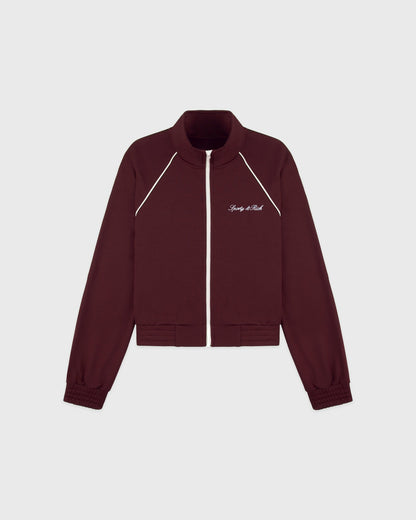 Signature Logo Retro Track Jacket - Bordeaux/White