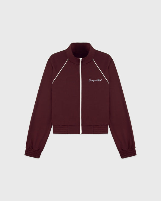 Signature Logo Retro Track Jacket - Bordeaux/White