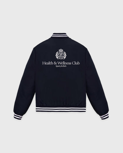 H&W Crest Oversized Varsity Jacket - Dark Navy