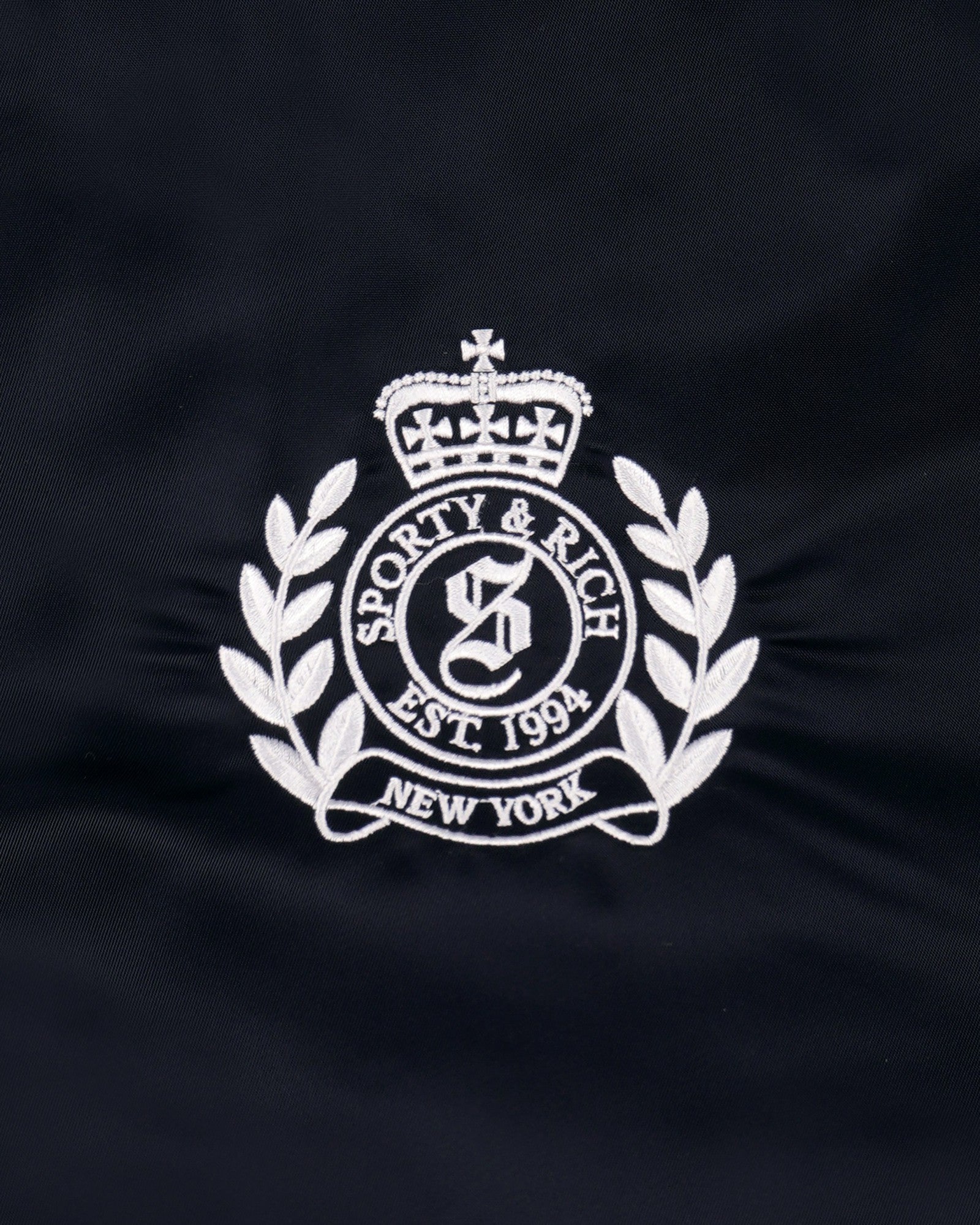 H&W Crest Oversized Varsity Jacket - Dark Navy