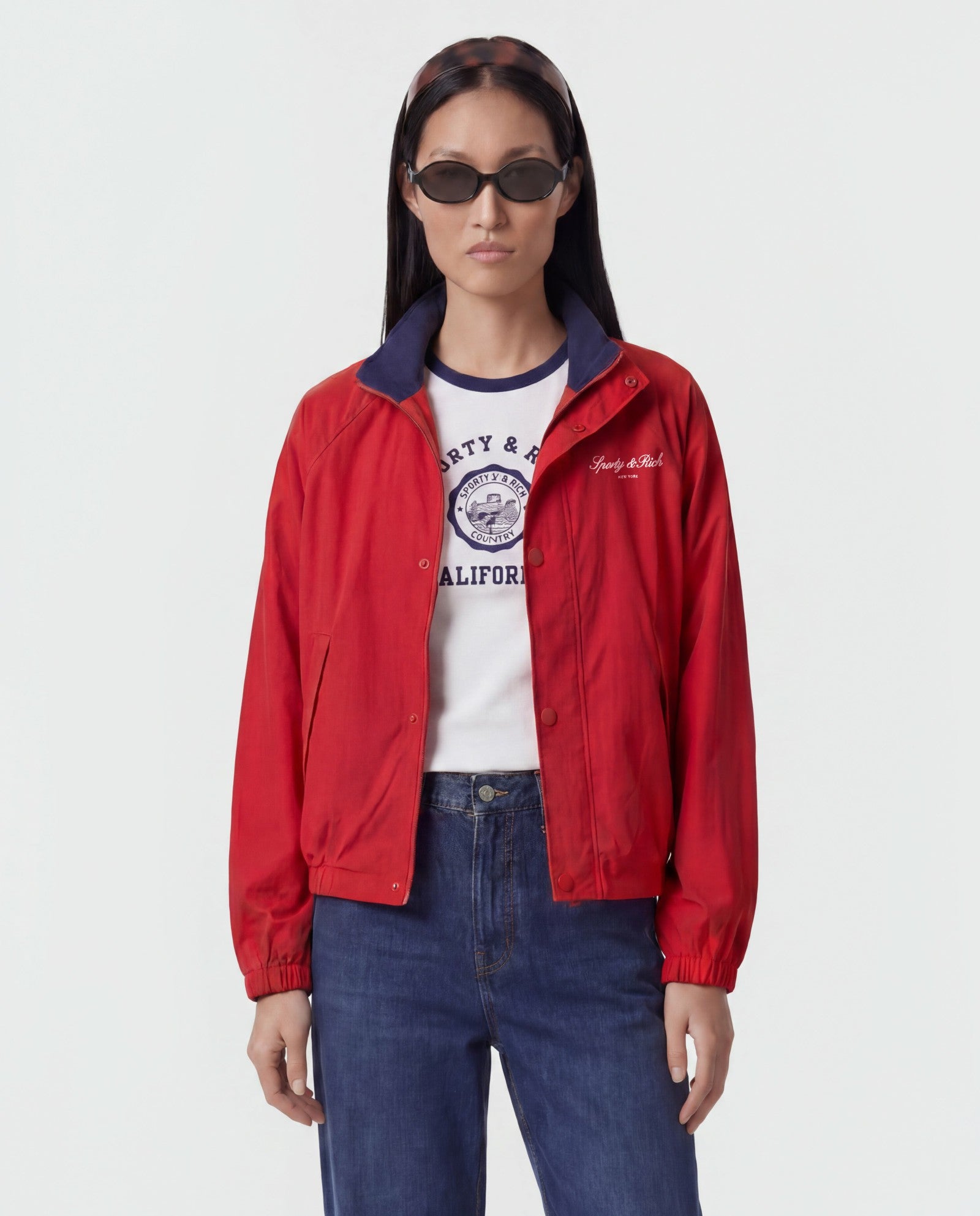 Signature NY Contrast Jacket - Ruby