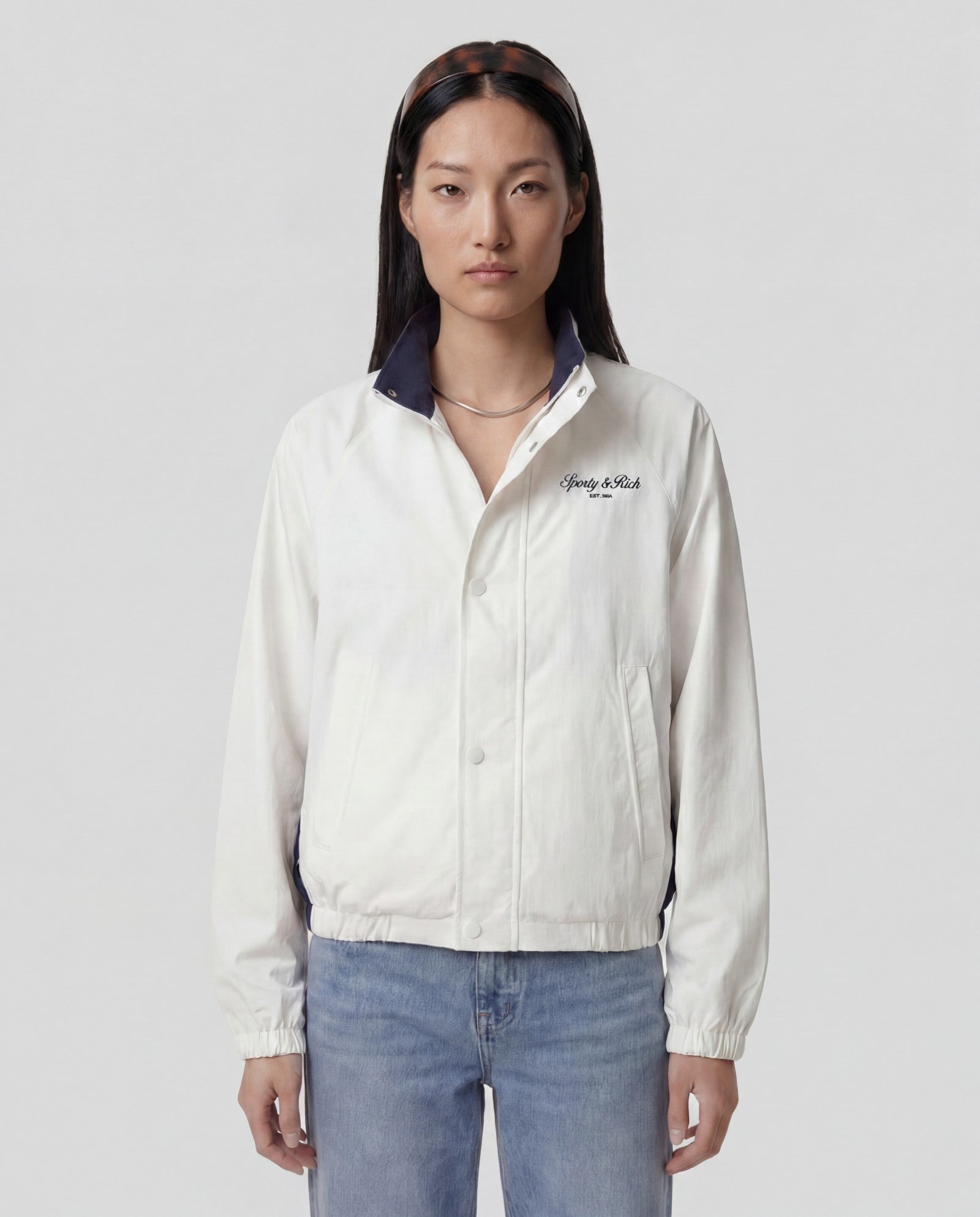 Signature NY Contrast Jacket - White