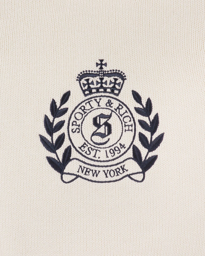 NY Crest Knitted Sweater - Ecru/Navy
