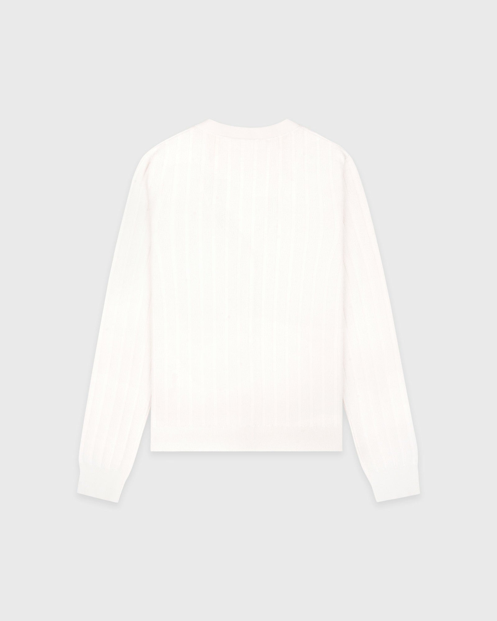 SRC Ribbed Cardigan - Ecru/Navy