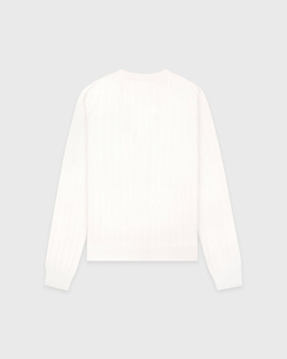 SRC Ribbed Cardigan - Ecru/Navy