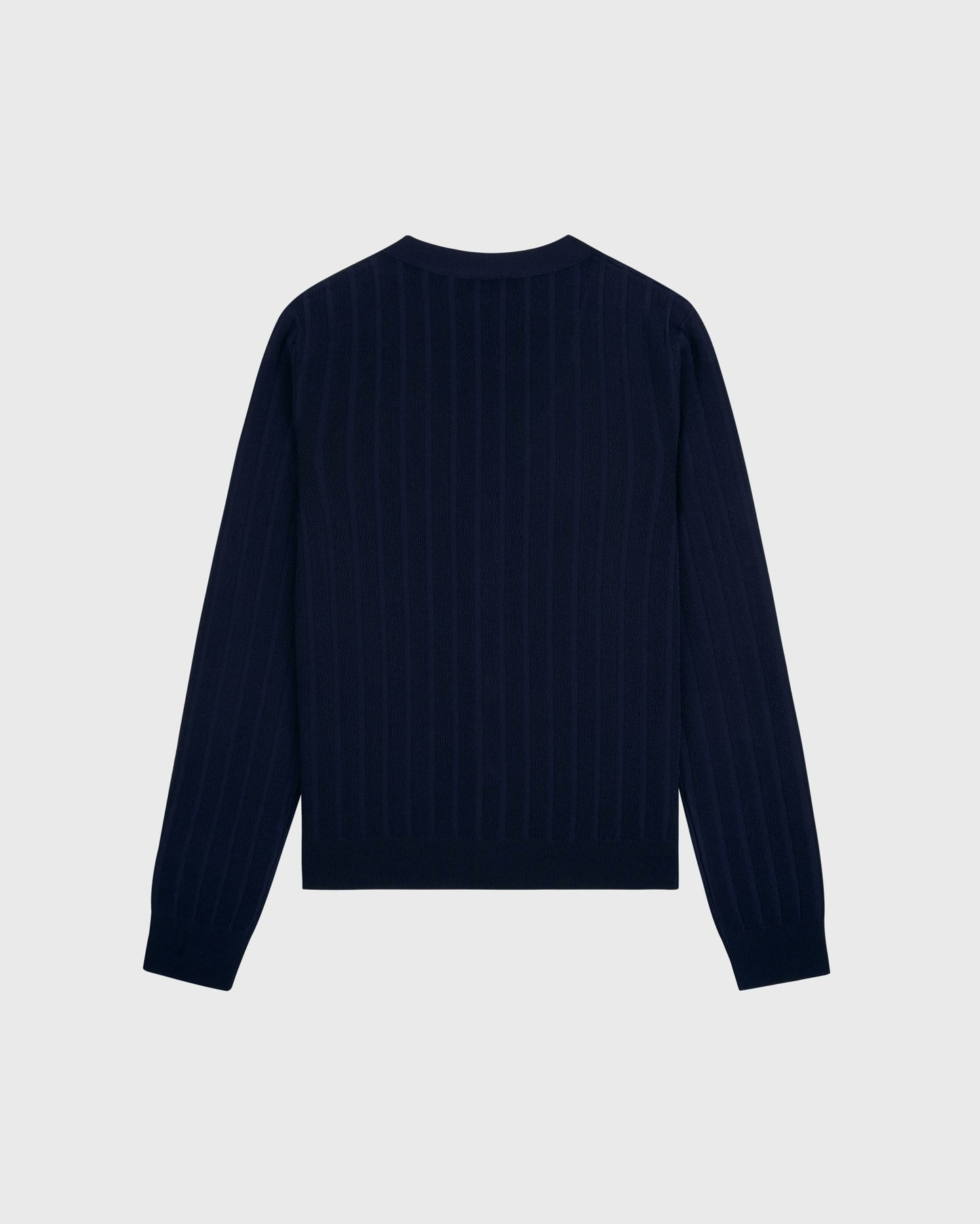 SRC Ribbed Cardigan - Dark Navy/White