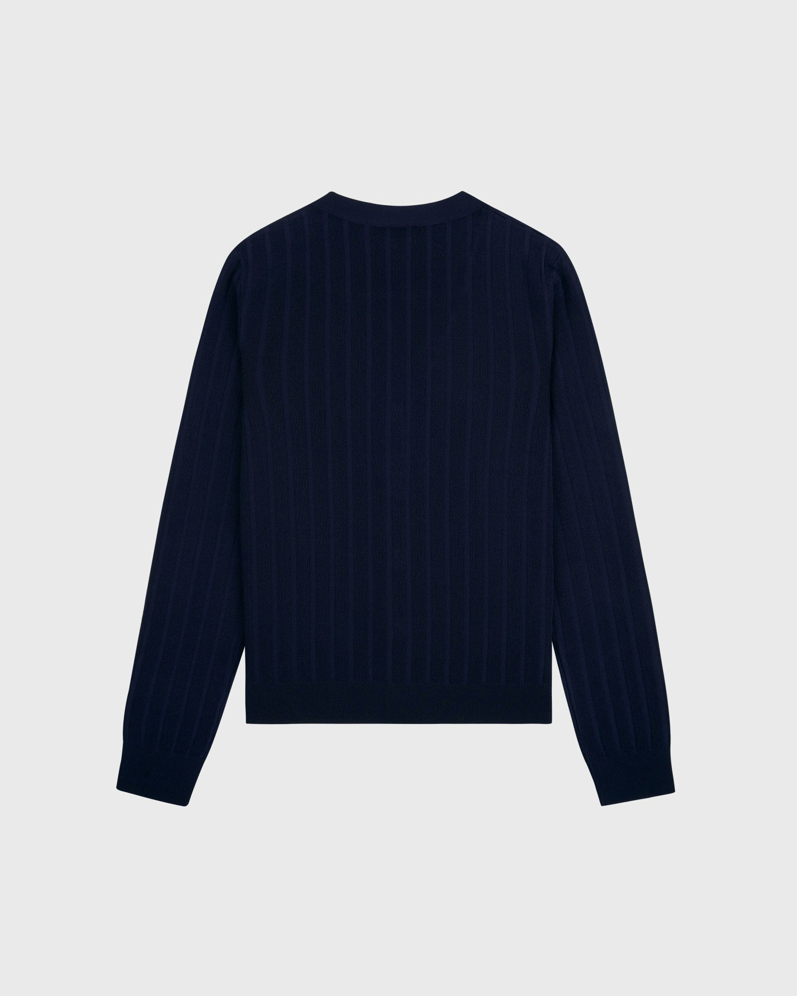 SRC Ribbed Cardigan - Dark Navy/White