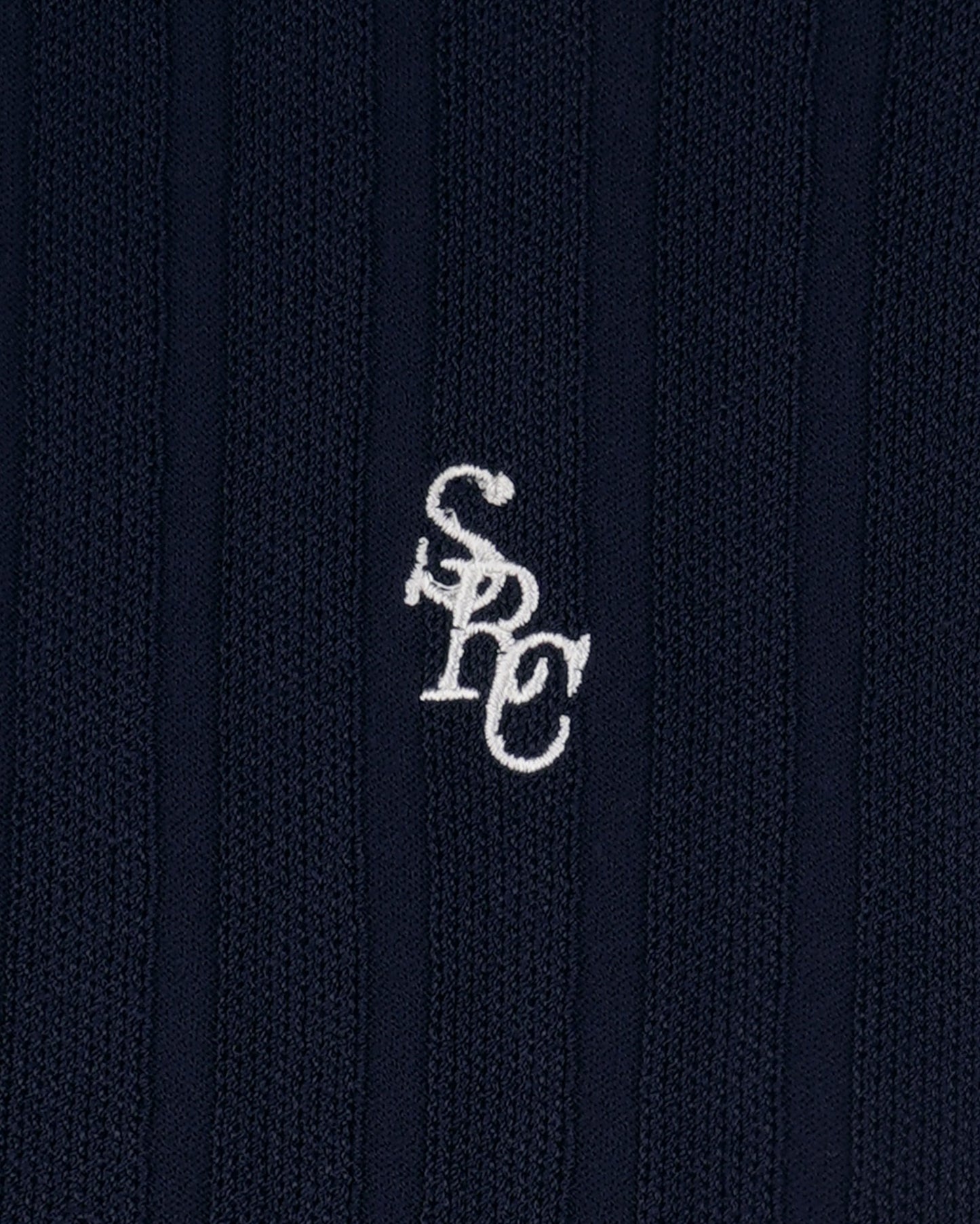 SRC Ribbed Cardigan - Dark Navy/White