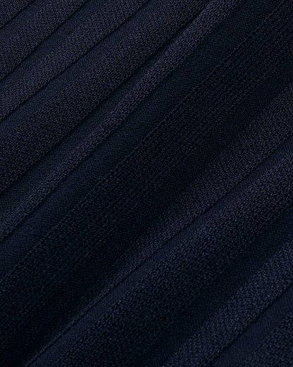 SRC Ribbed Cardigan - Dark Navy/White