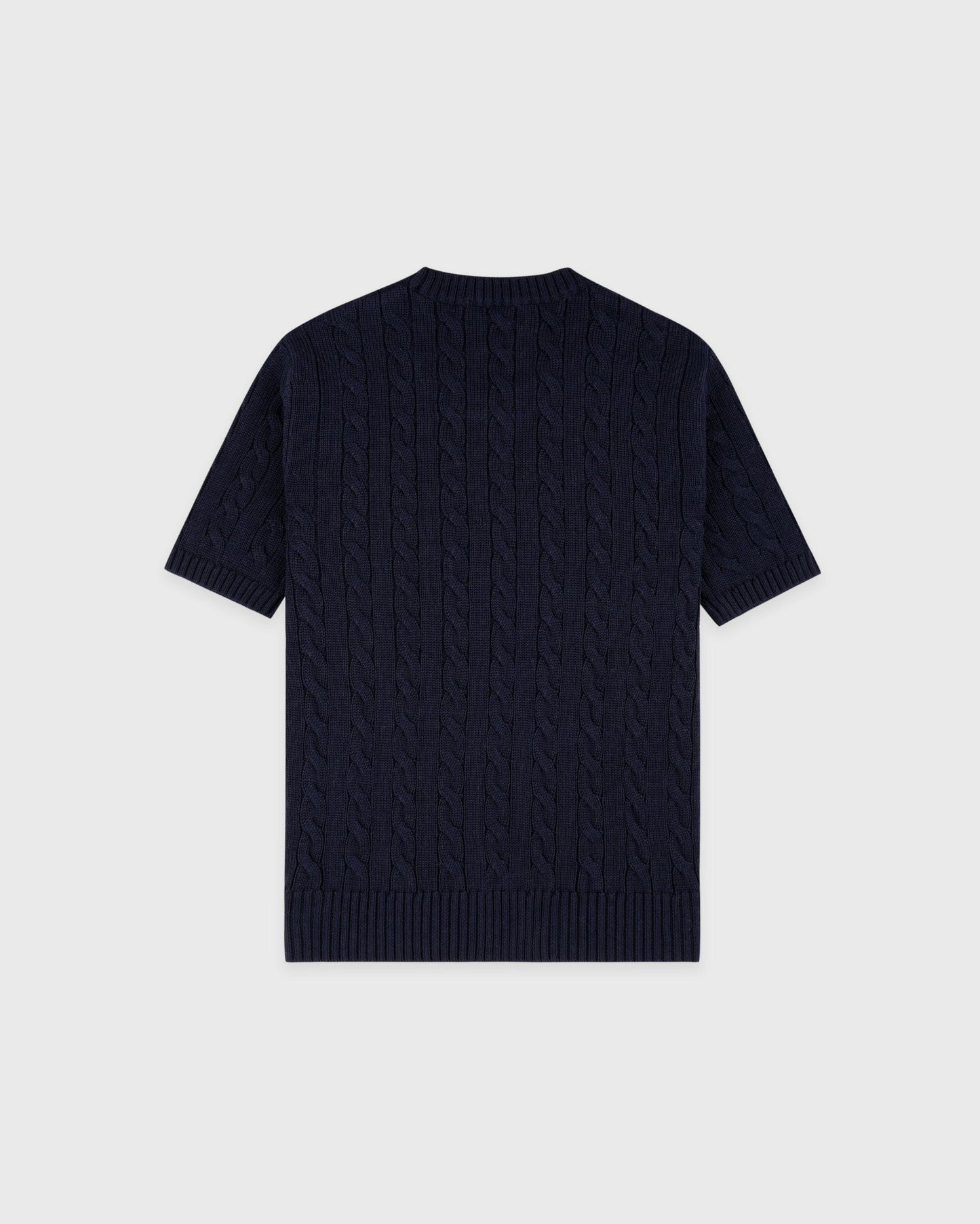SRC Cotton Cableknit Sweater - Navy/White