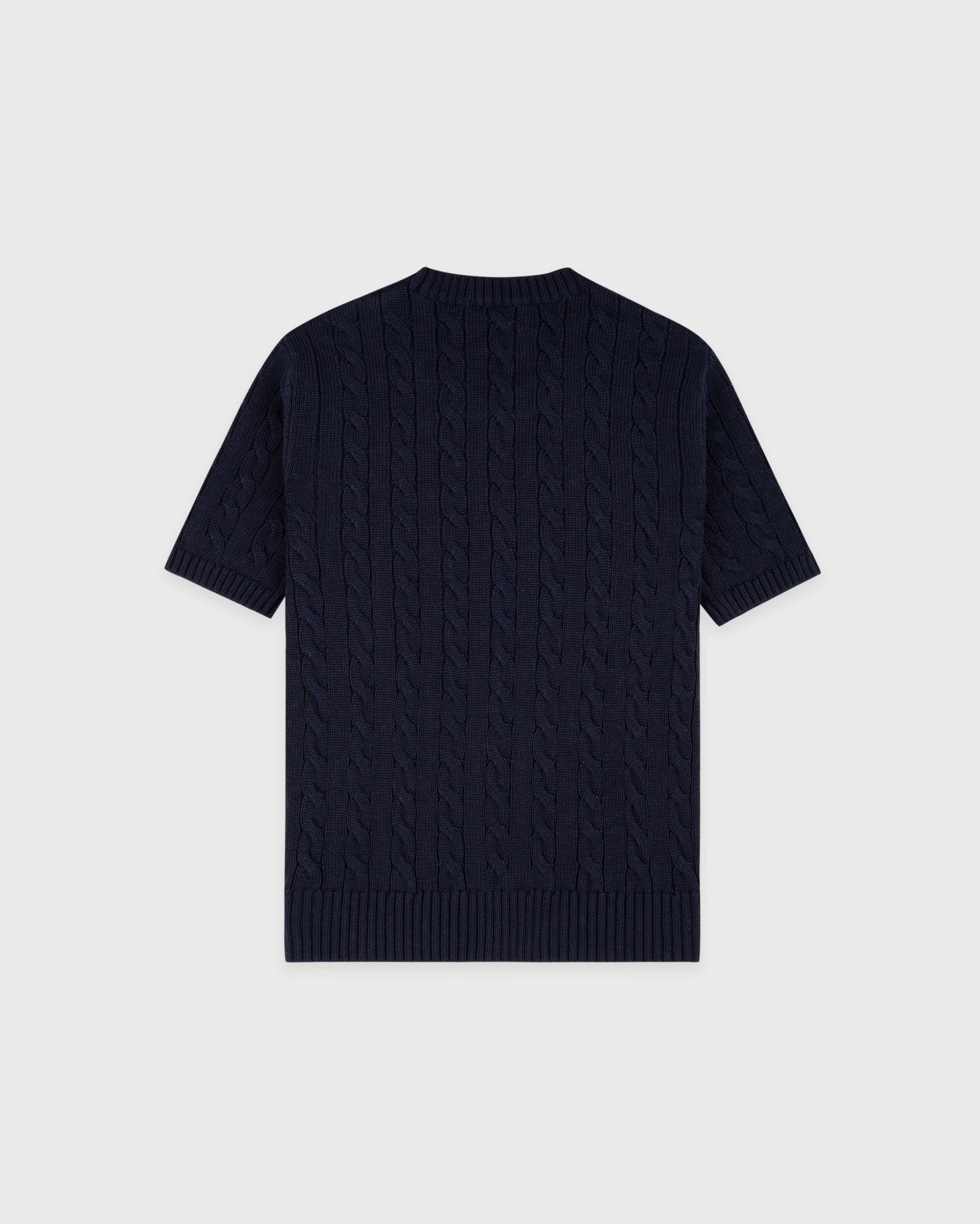 SRC Cotton Cableknit Sweater - Navy/White