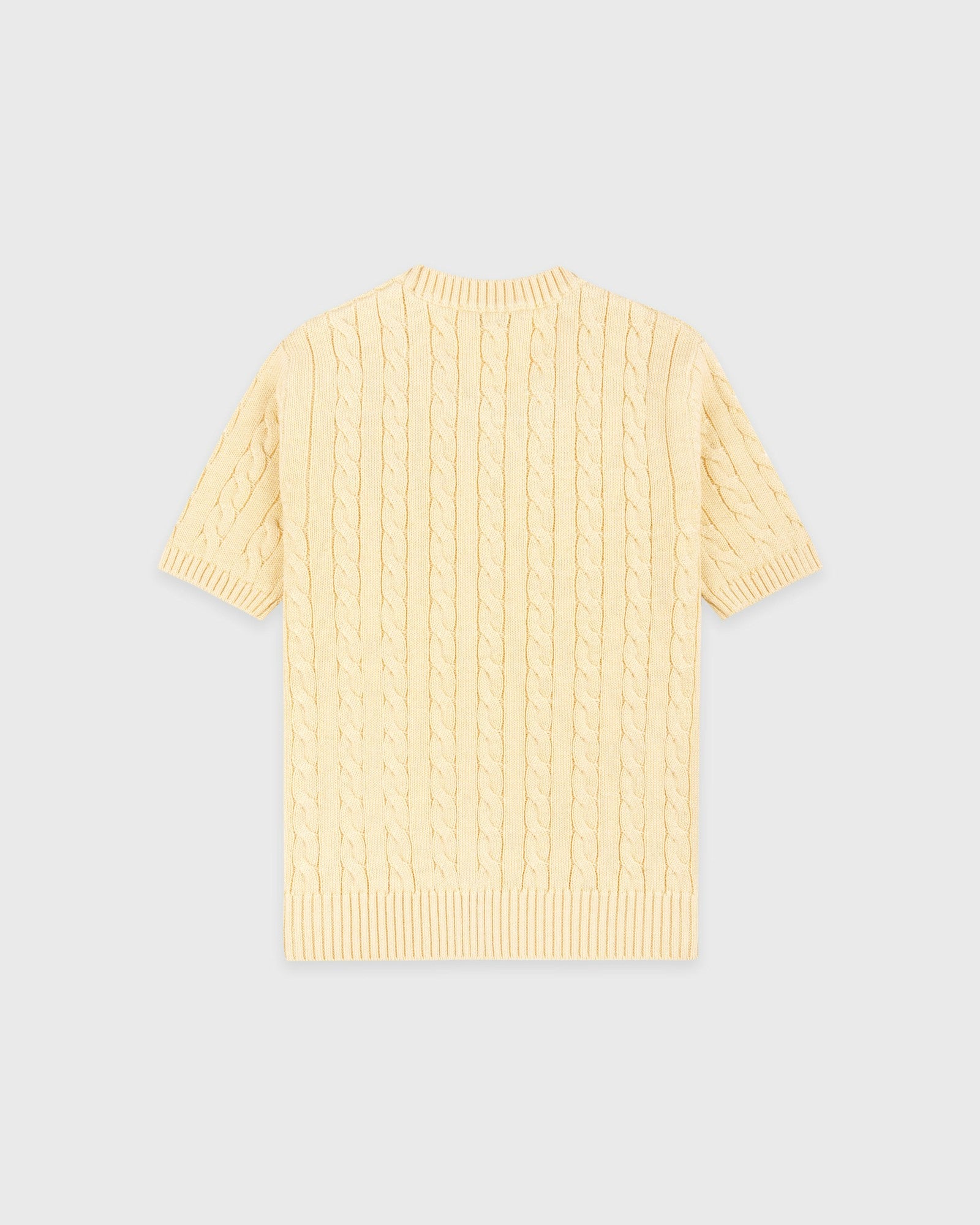 SRC Cotton Cableknit Sweater - Almond/Navy