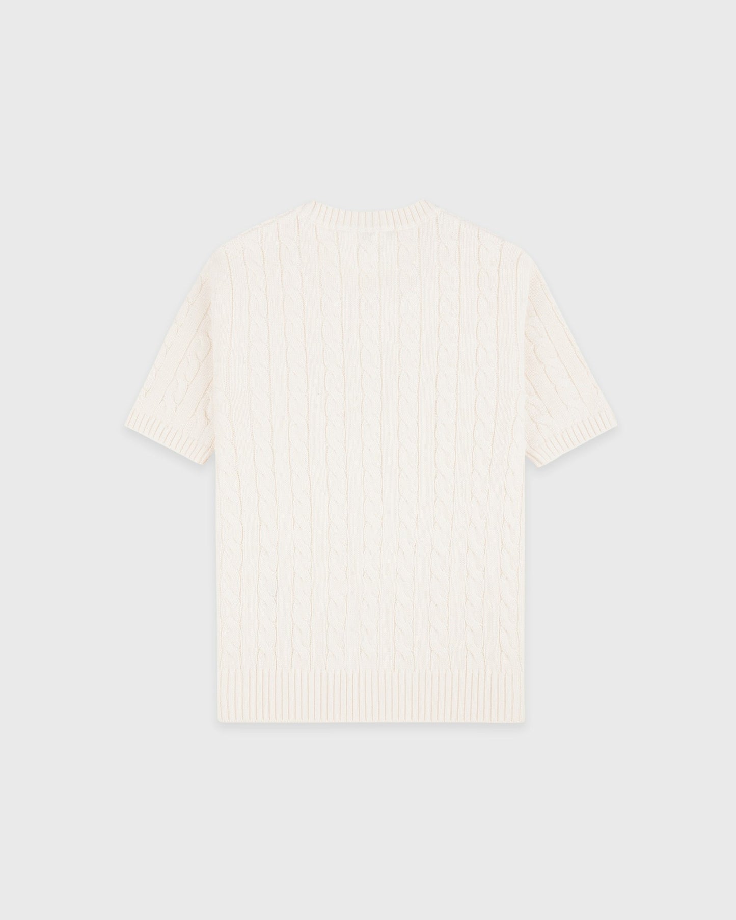 SRC Cotton Cableknit Sweater - Ecru/Navy