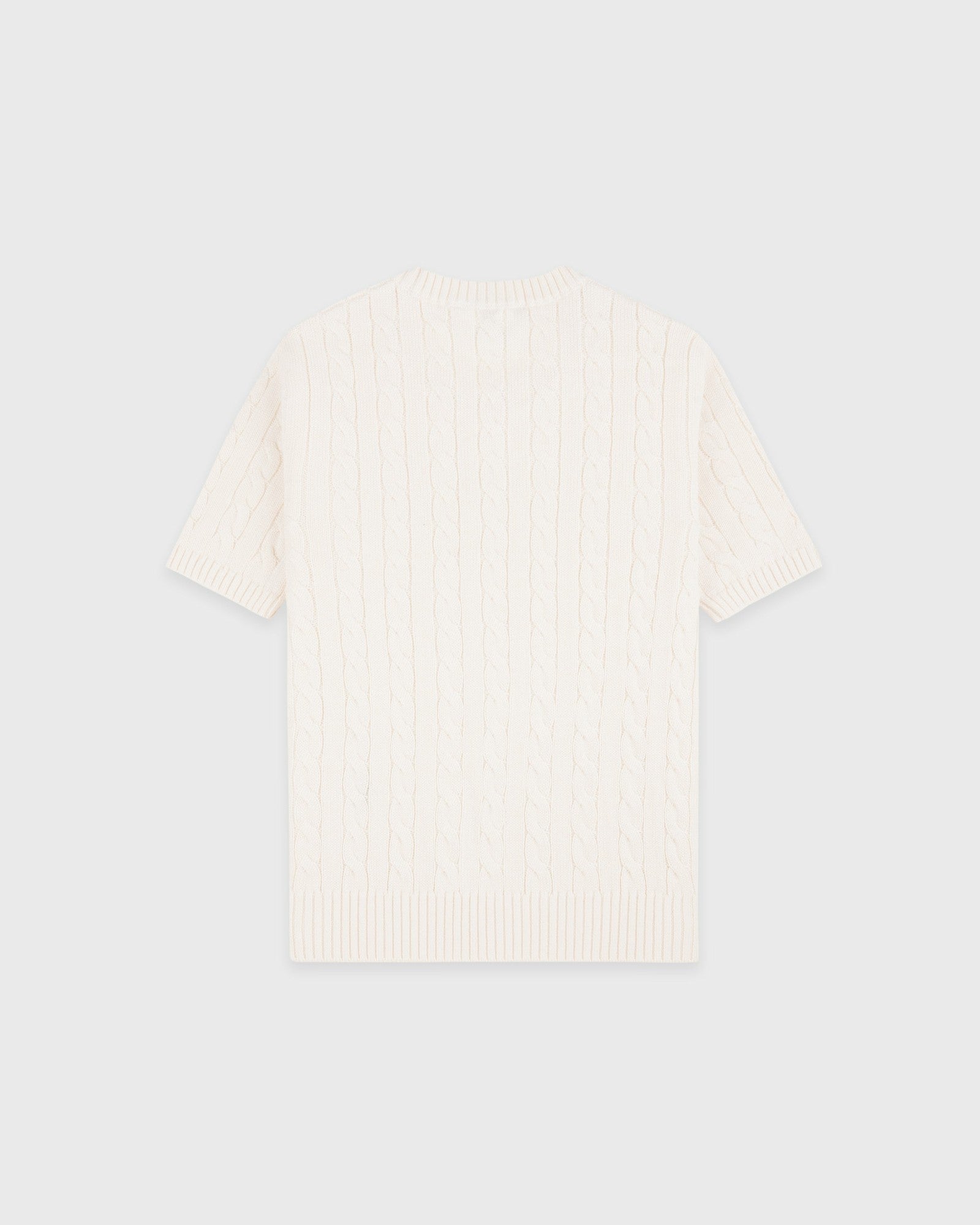 SRC Cotton Cableknit Sweater - Ecru/Navy