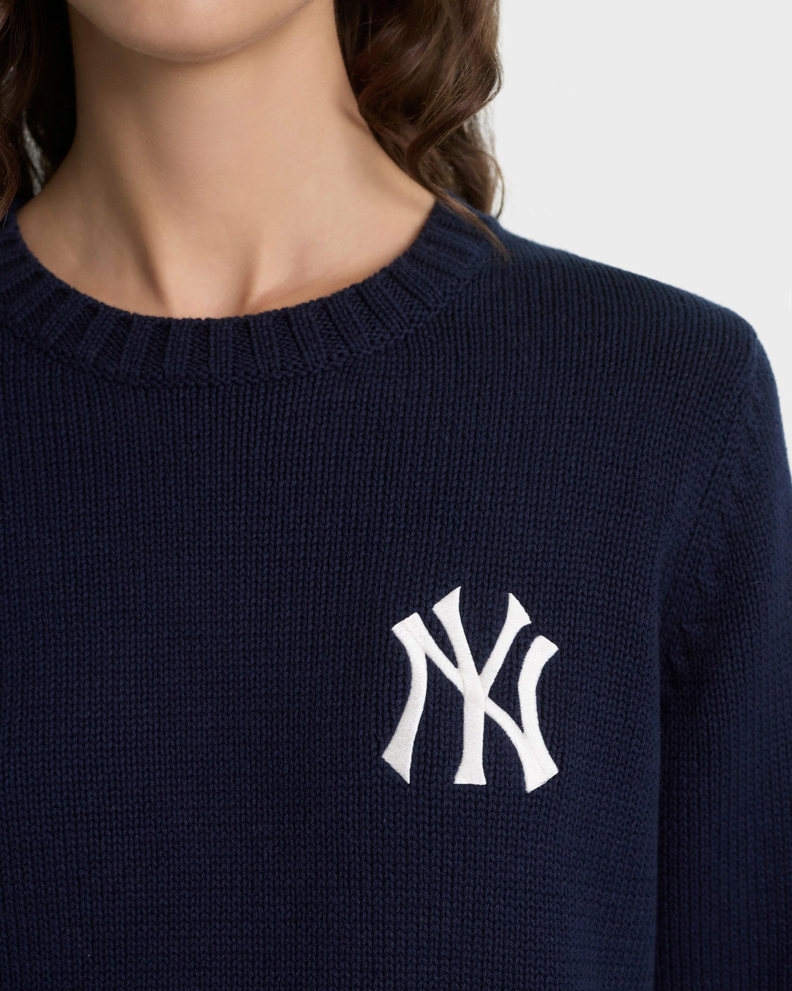 Heritage Yankees Serif Knitted Sweater - Navy/Ecru