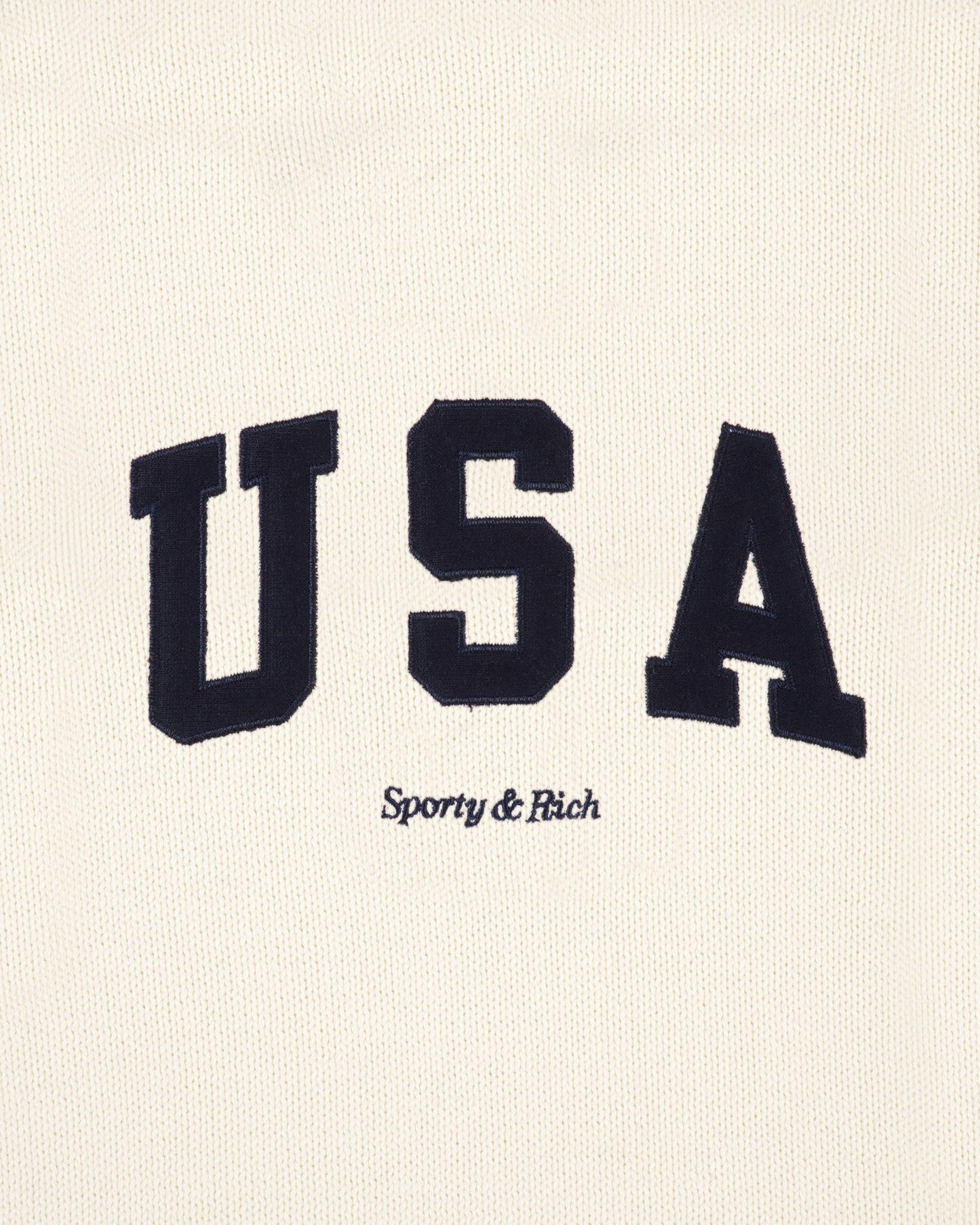 USA Knitted Sweater - Ecru/Navy