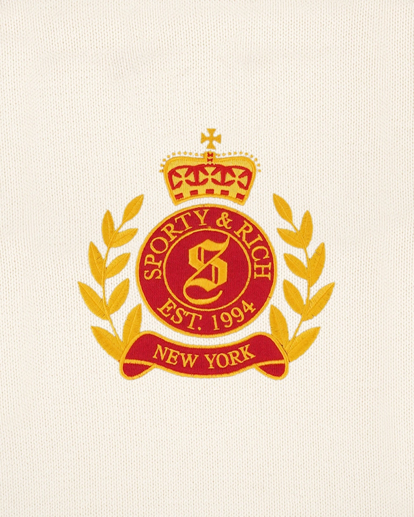 NY Crest Knitted Sweater - Ecru