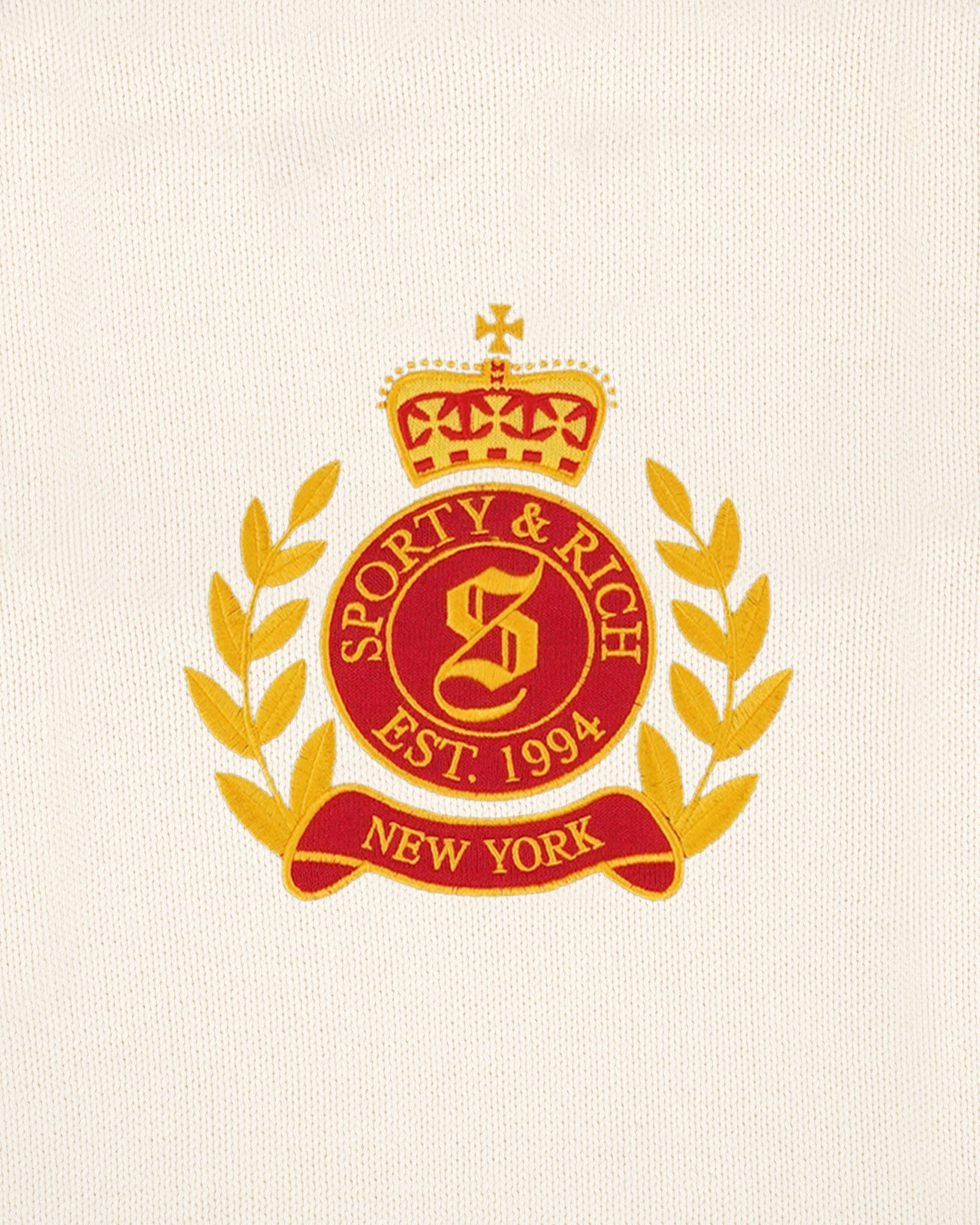 NY Crest Knitted Sweater - Ecru