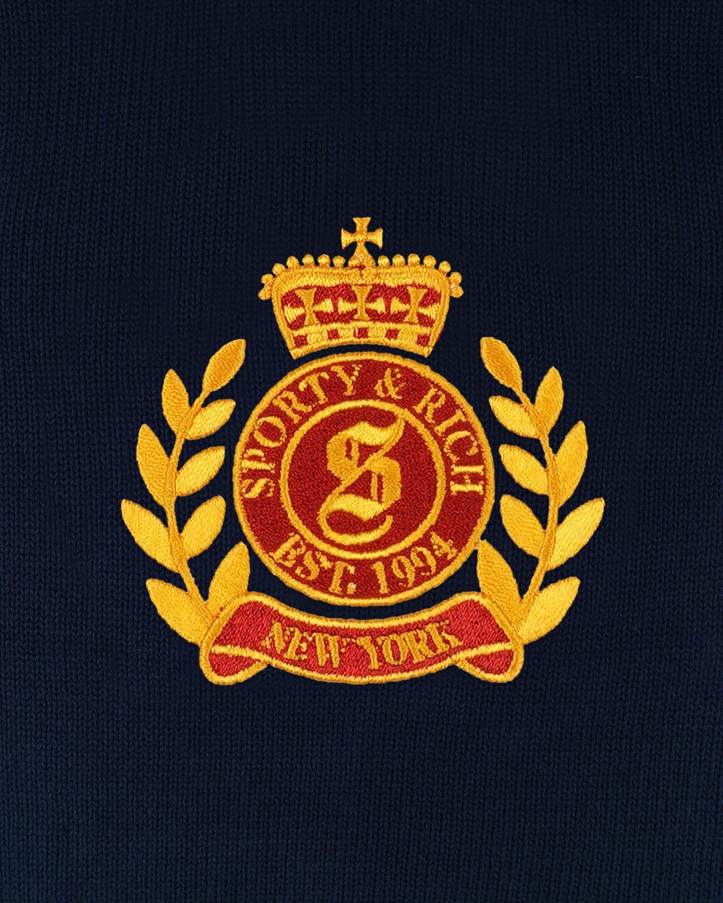 NY Crest Knitted Sweater - Navy