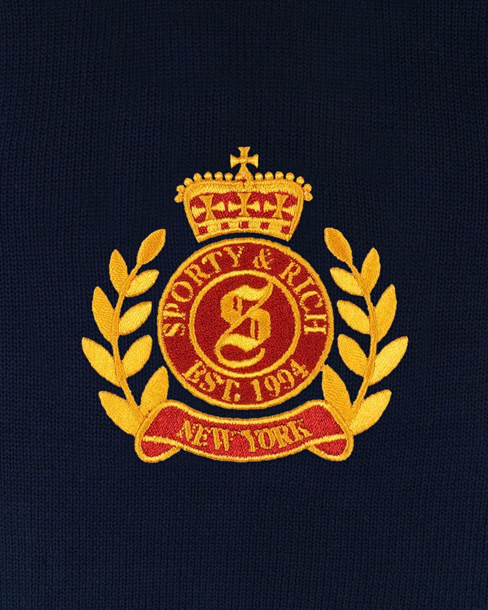 NY Crest Knitted Sweater - Navy
