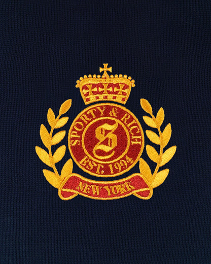 NY Crest Knitted Sweater - Navy