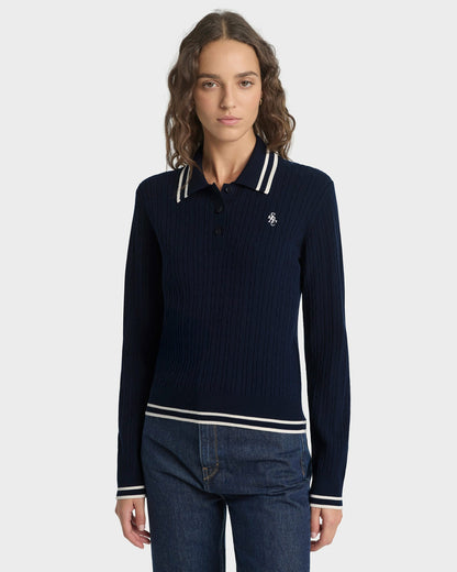 SRC Mini Cable LS Polo - Navy/Ecru