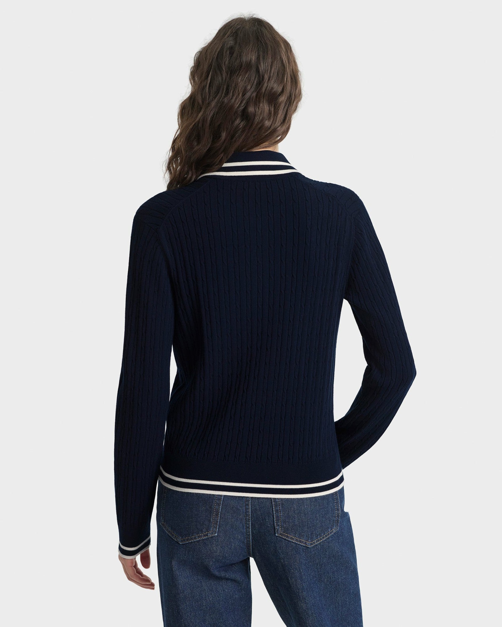 SRC Mini Cable LS Polo - Navy/Ecru