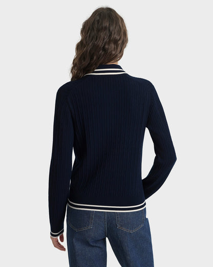 SRC Mini Cable LS Polo - Navy/Ecru