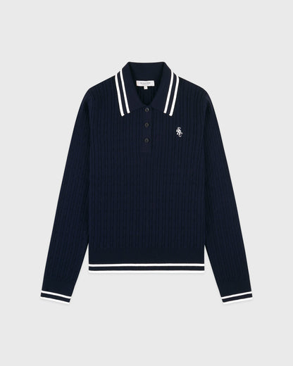 SRC Mini Cable LS Polo - Navy/Ecru