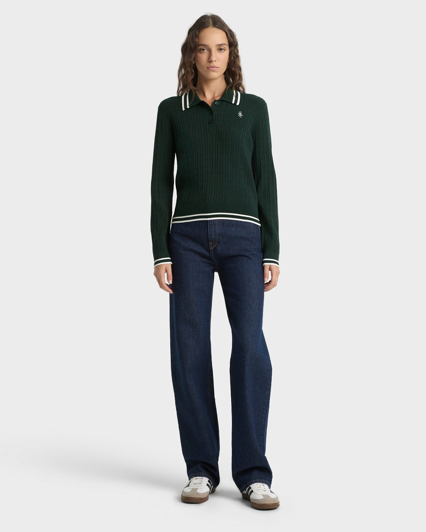SRC Mini Cable LS Polo - Forest/Ecru