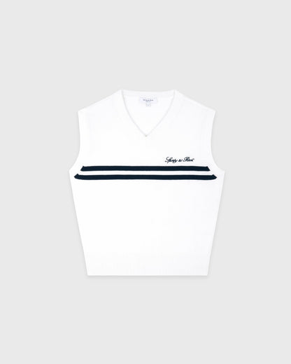 Signature Logo Knitted Vest - White