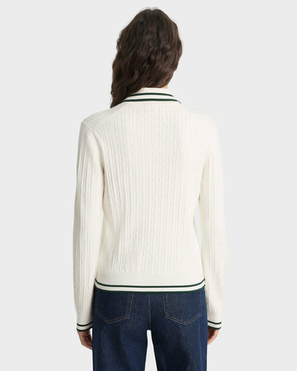 SRC Mini Cable LS Polo - Ecru/Forest