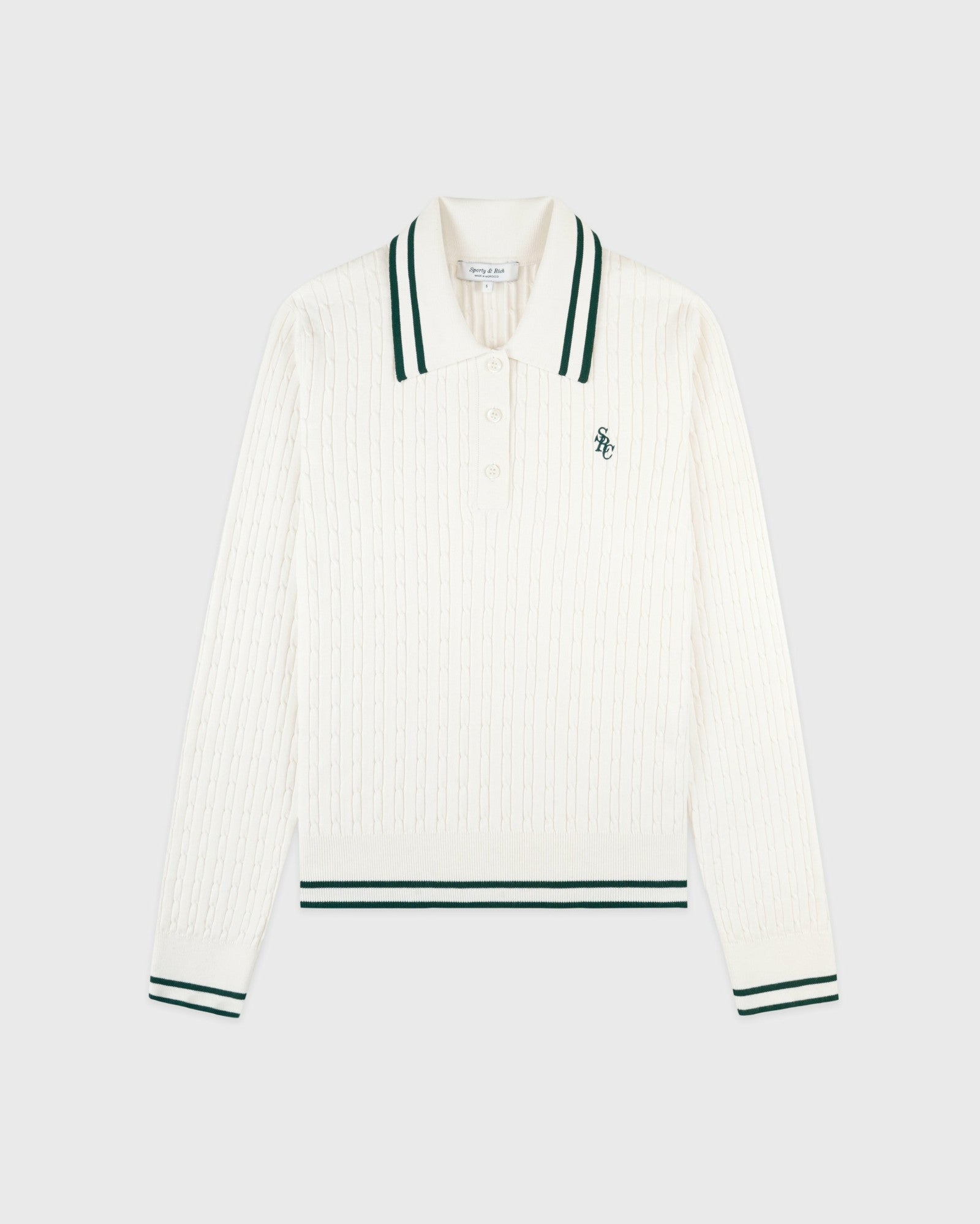 SRC Mini Cable LS Polo - Ecru/Forest