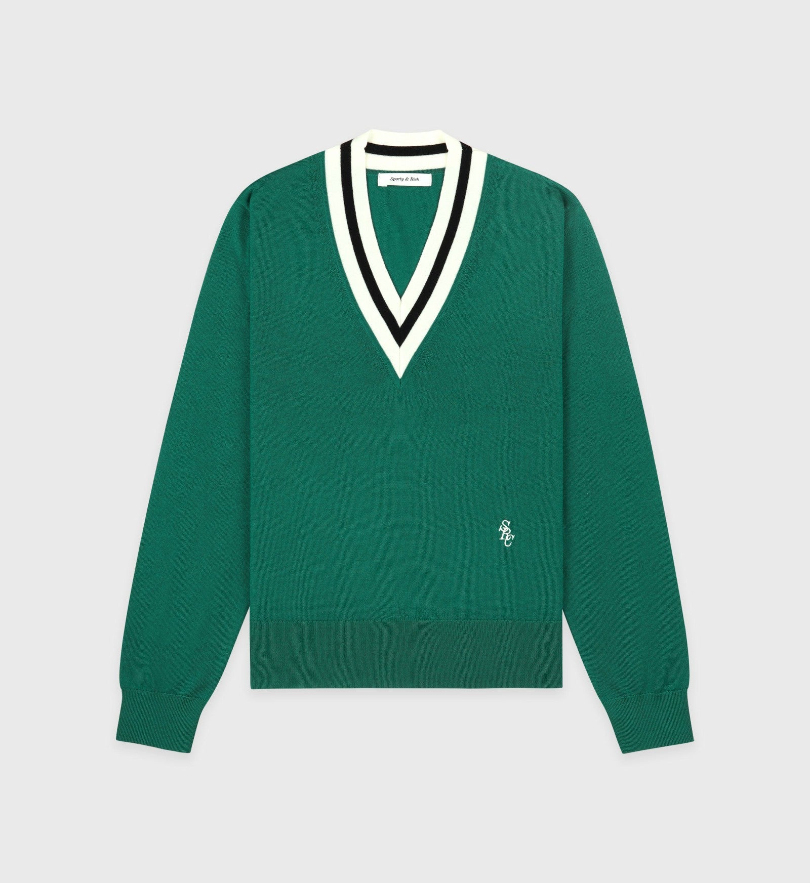 SRC Minimalist V-Neck Sweater - Alpine/Navy/Off White