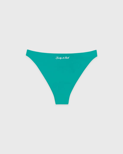 Signature Logo Claudia Bikini Bottom - Amalfi Green/White