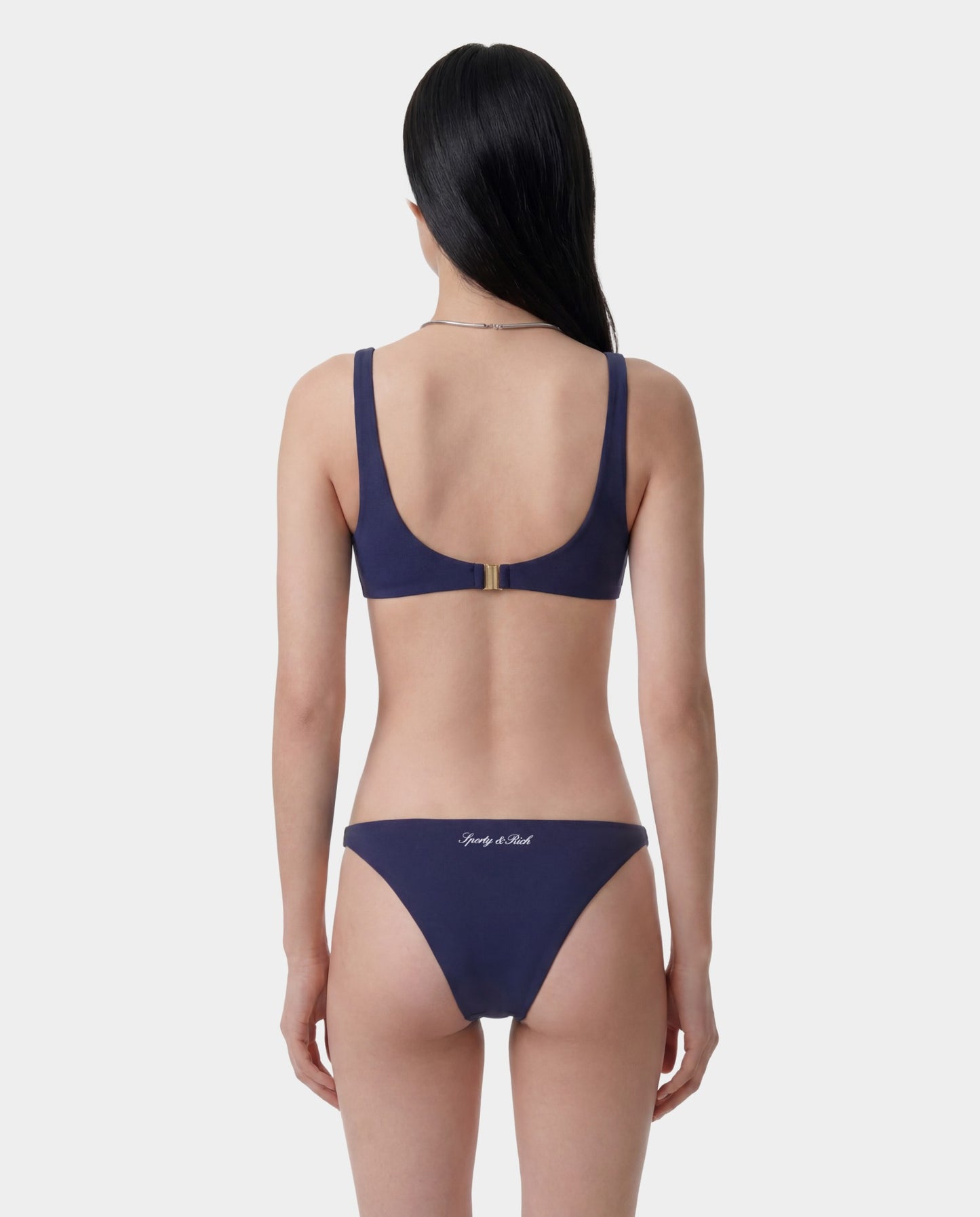 NY Crest Claudia Bikini Top - Light Navy/White