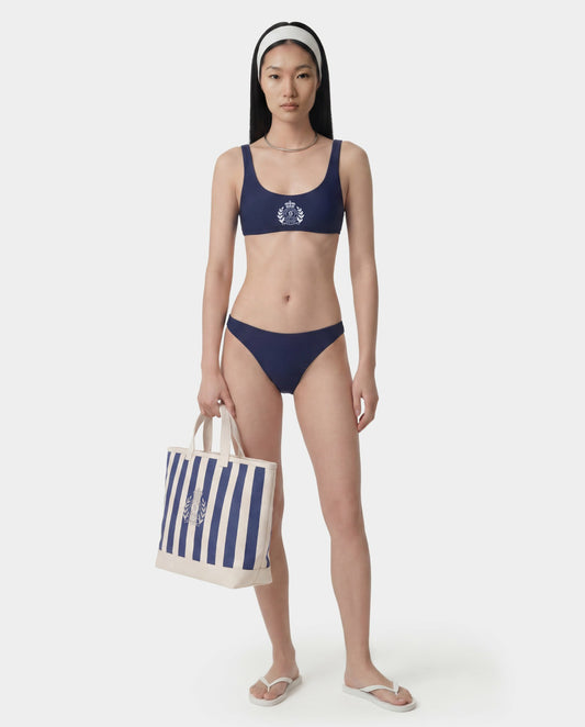 Signature Logo Claudia Bikini Bottom - Light Navy/White