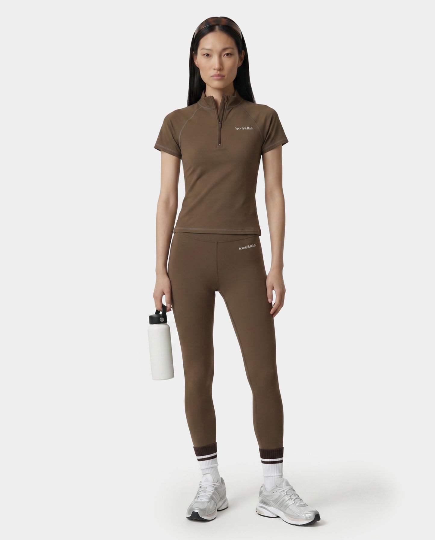 Serif Logo SS Sports Quarter Zip - Sand