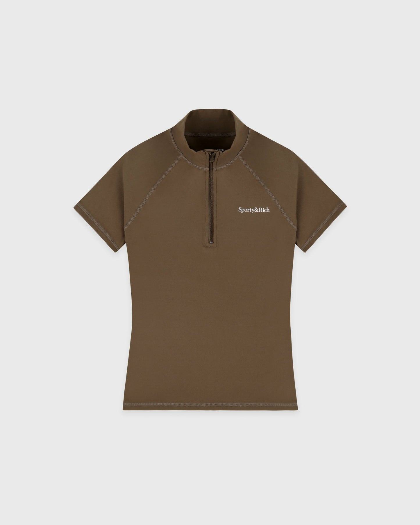 Serif Logo SS Sports Quarter Zip - Sand