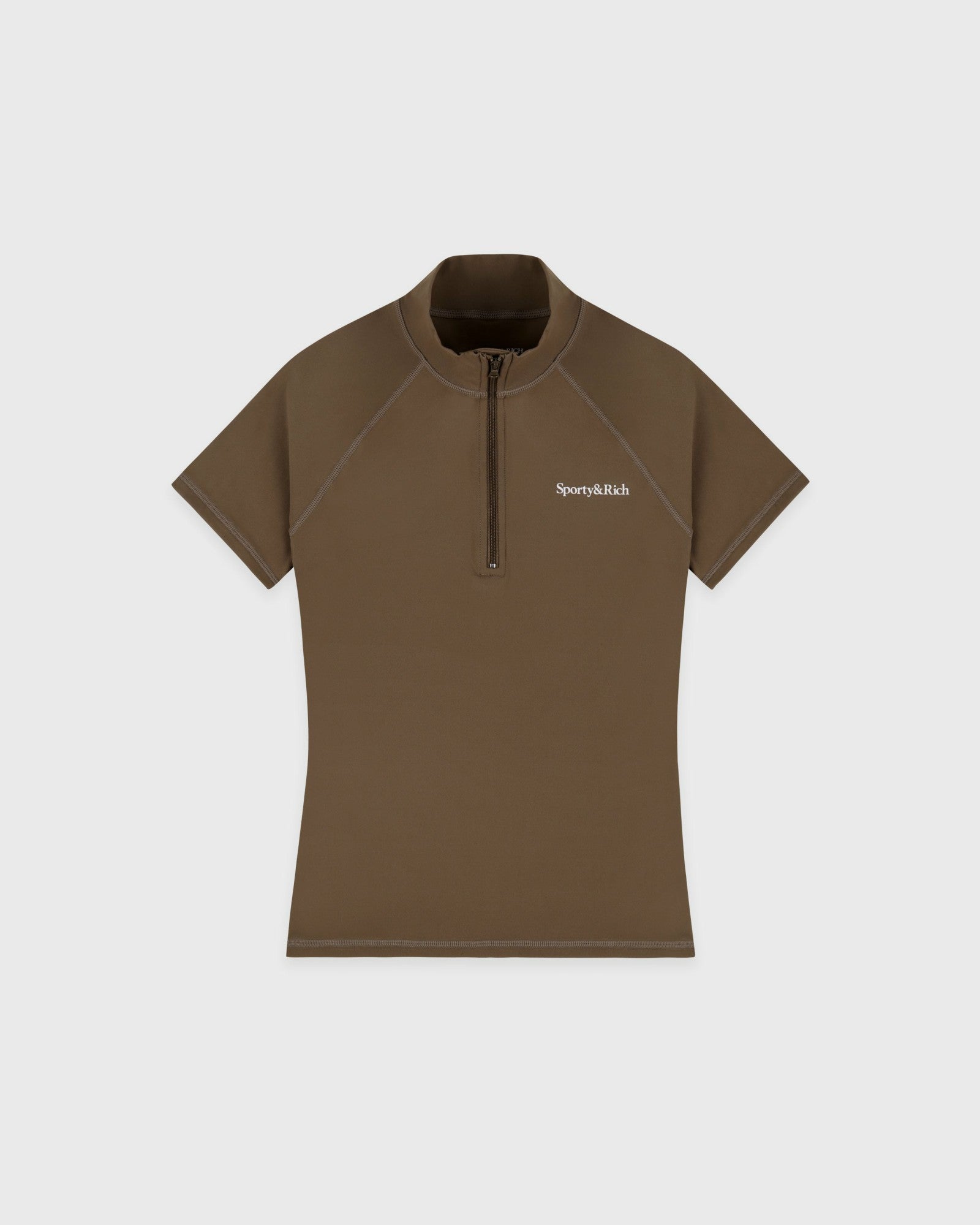 Serif Logo SS Sports Quarter Zip - Sand