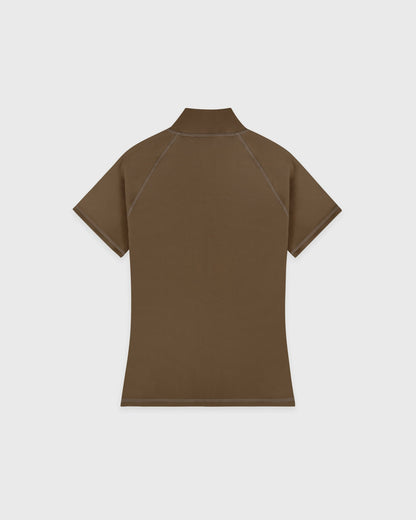 Serif Logo SS Sports Quarter Zip - Sand