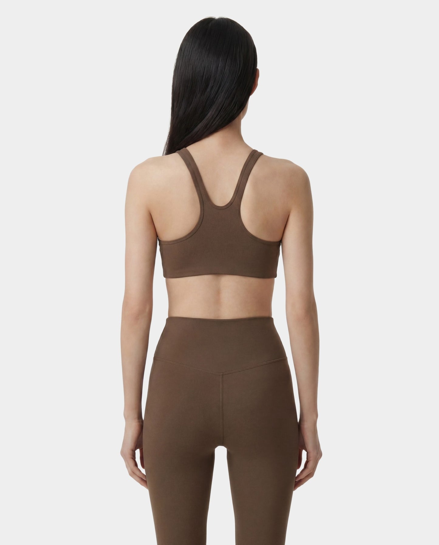 Serif Logo Sports Bra - Sand