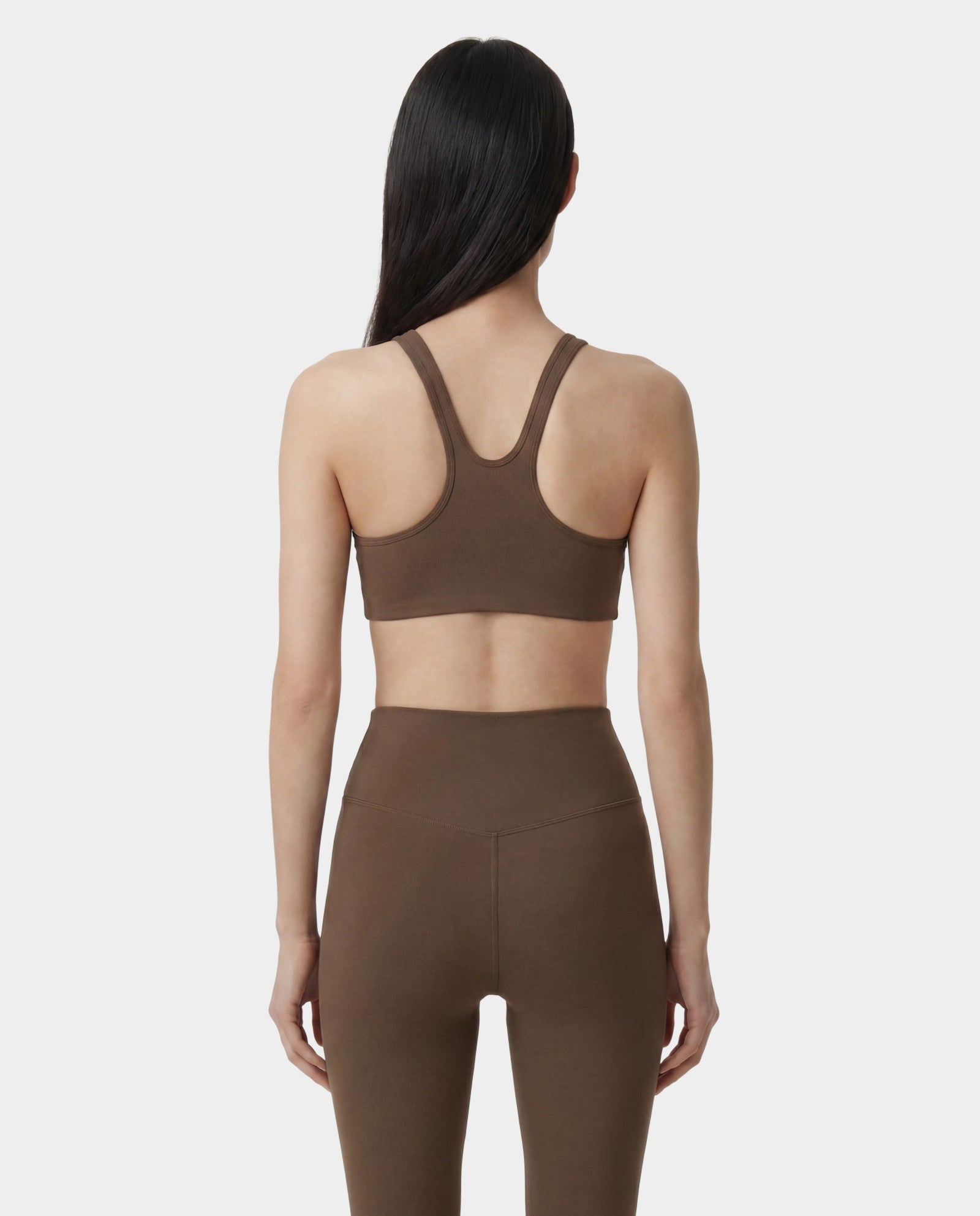 Serif Logo Sports Bra - Sand