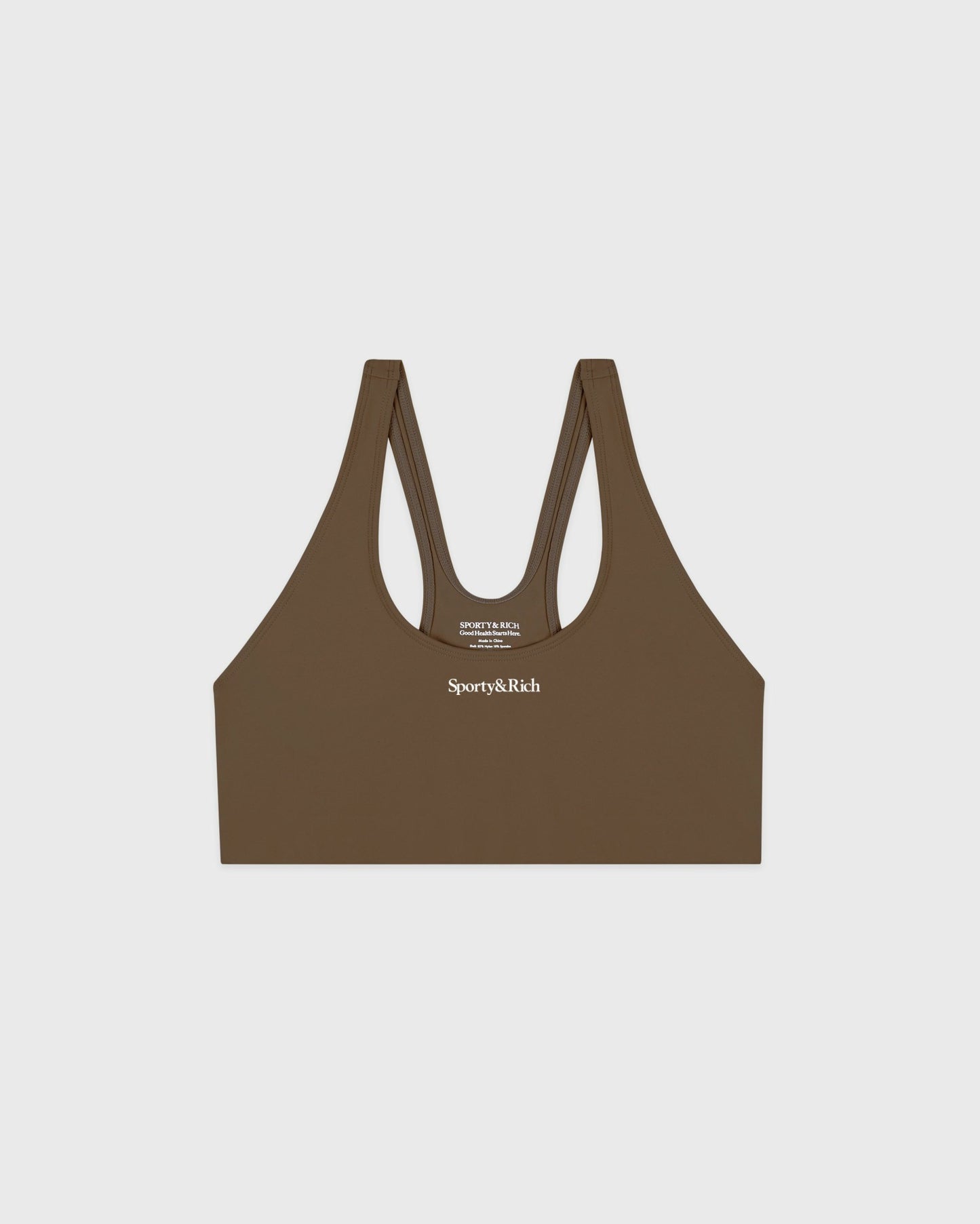 Serif Logo Sports Bra - Sand