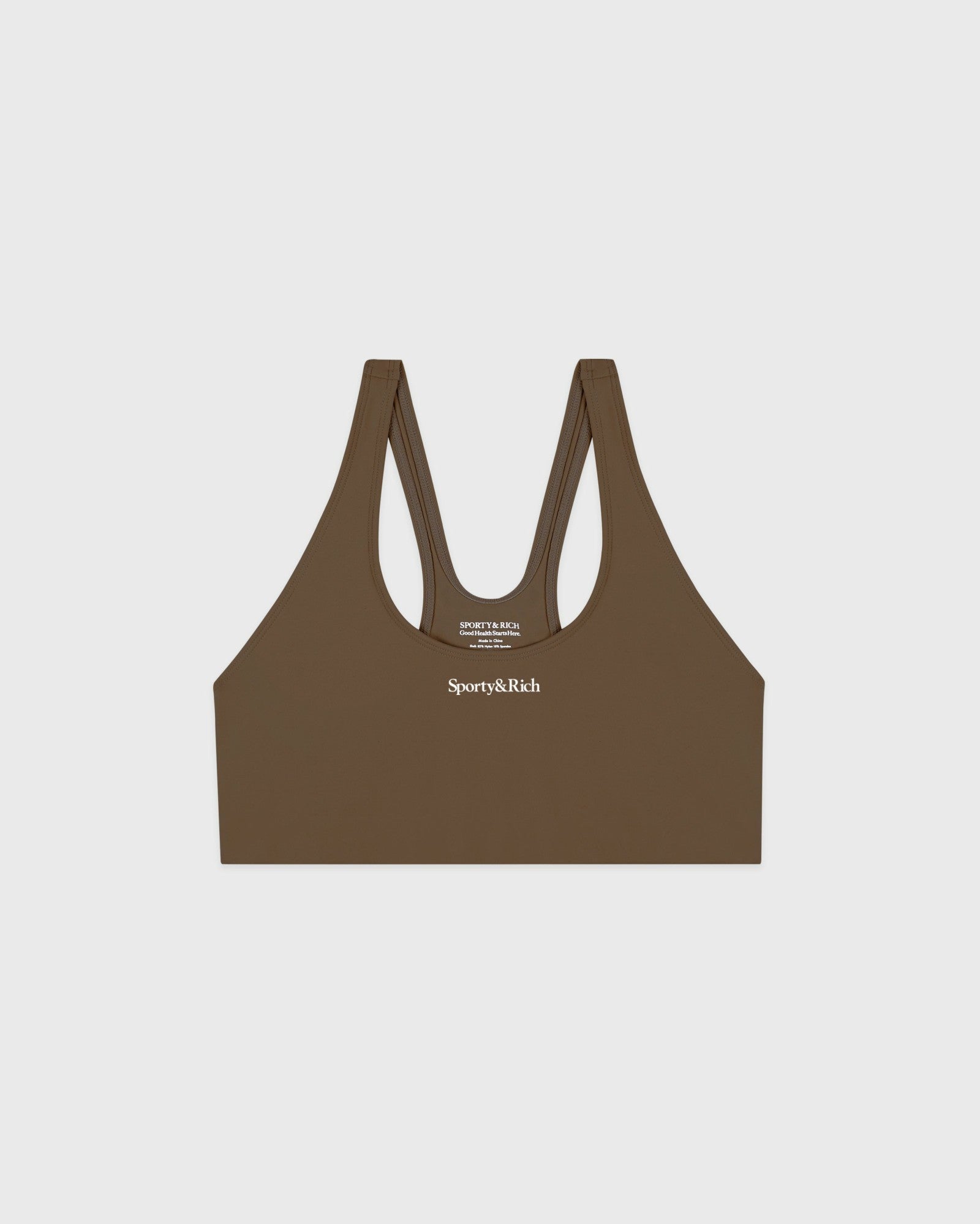 Serif Logo Sports Bra - Sand