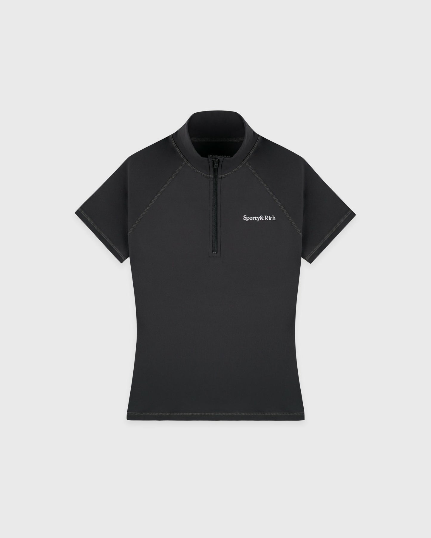 Serif Logo SS Sports Quarter Zip - Carbon