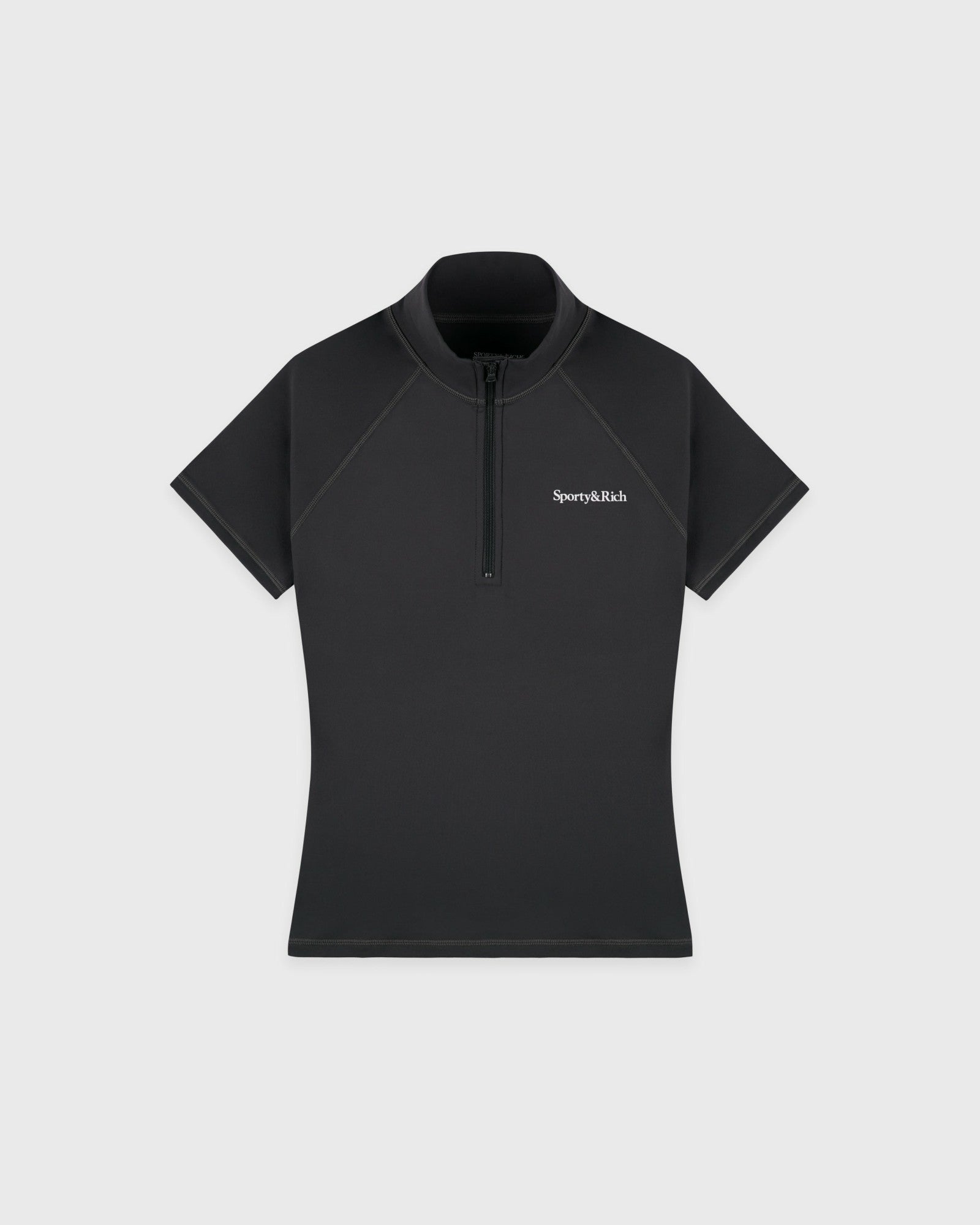 Serif Logo SS Sports Quarter Zip - Carbon