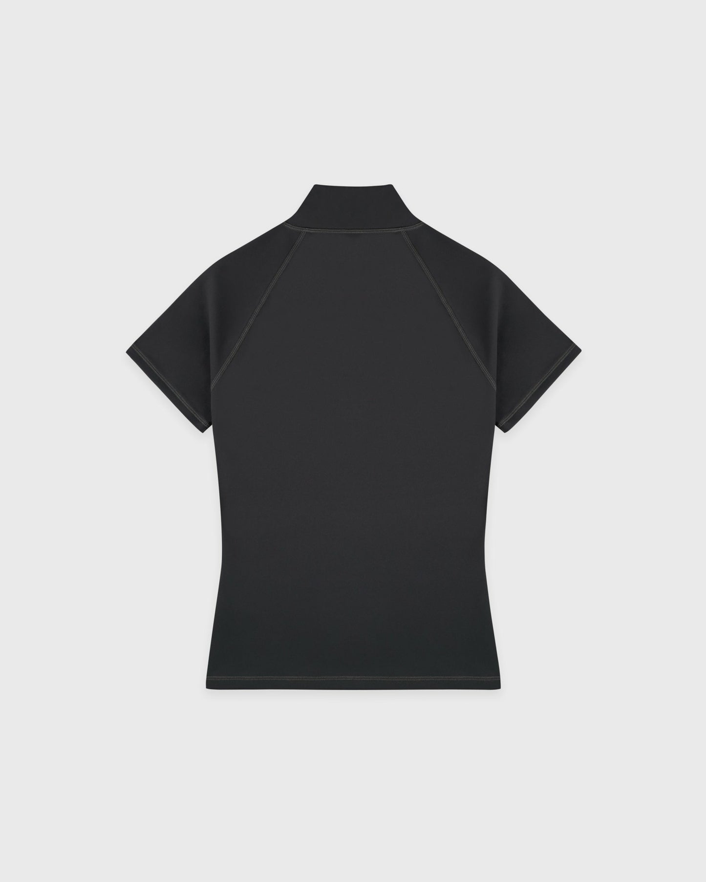 Serif Logo SS Sports Quarter Zip - Carbon