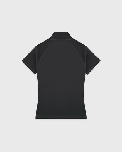 Serif Logo SS Sports Quarter Zip - Carbon